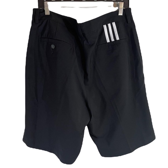 Adidas Athletic Golf Casual Shorts Black with cool White stripes Front Zipper - Picture 8 of 8